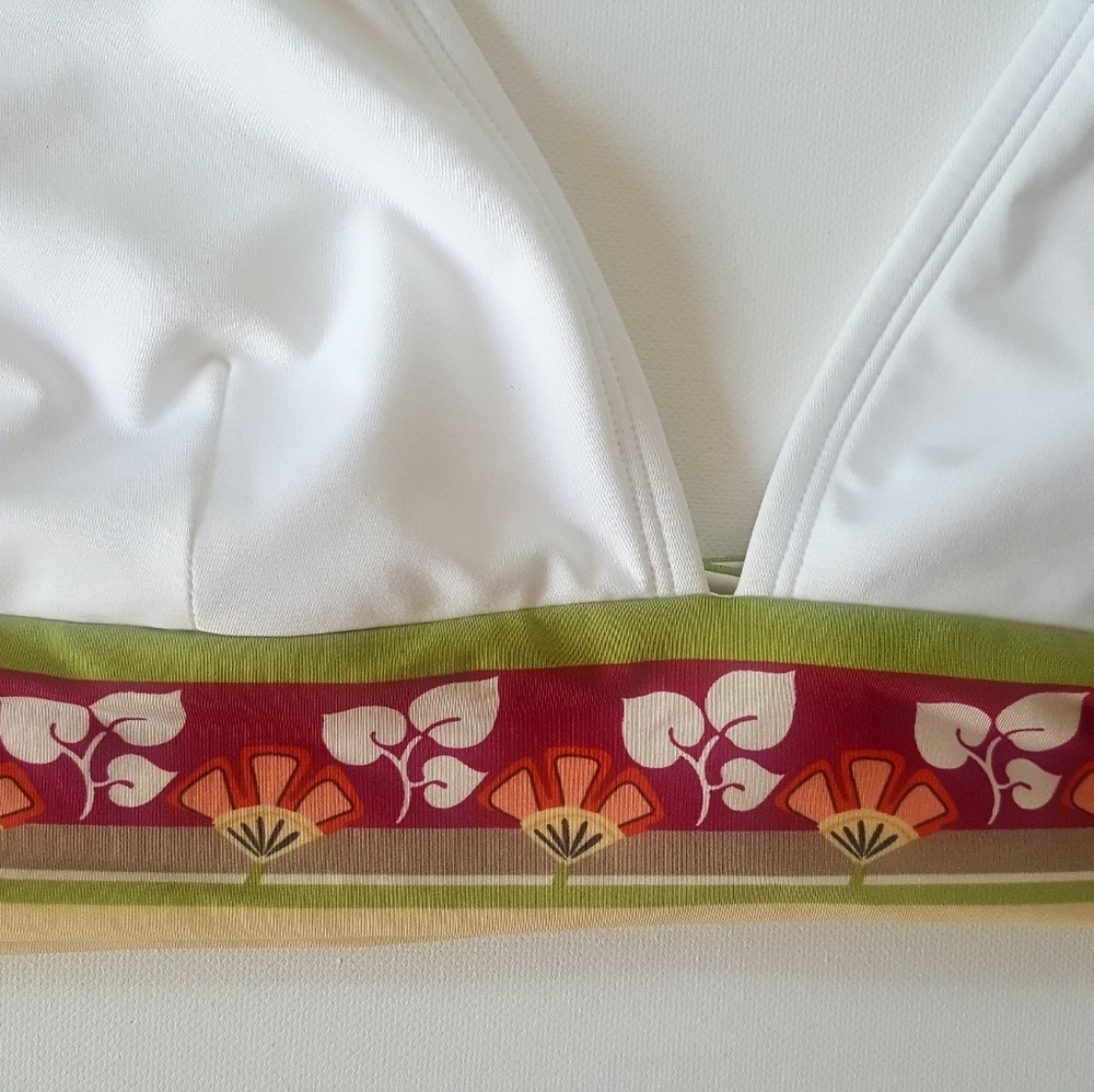 $123 NWT Perry Ellis Bikini Top White, Floral - Picture 4 of 8