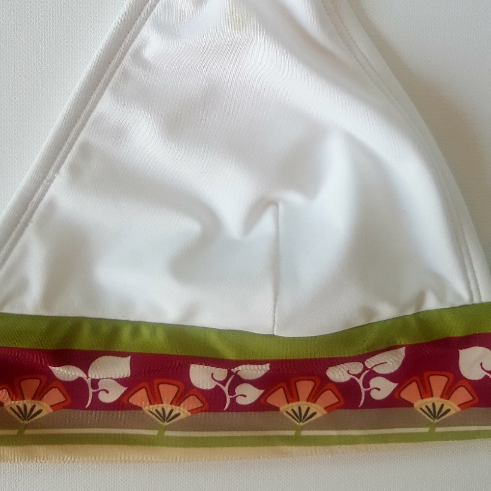 $123 NWT Perry Ellis Bikini Top White, Floral - Picture 5 of 8