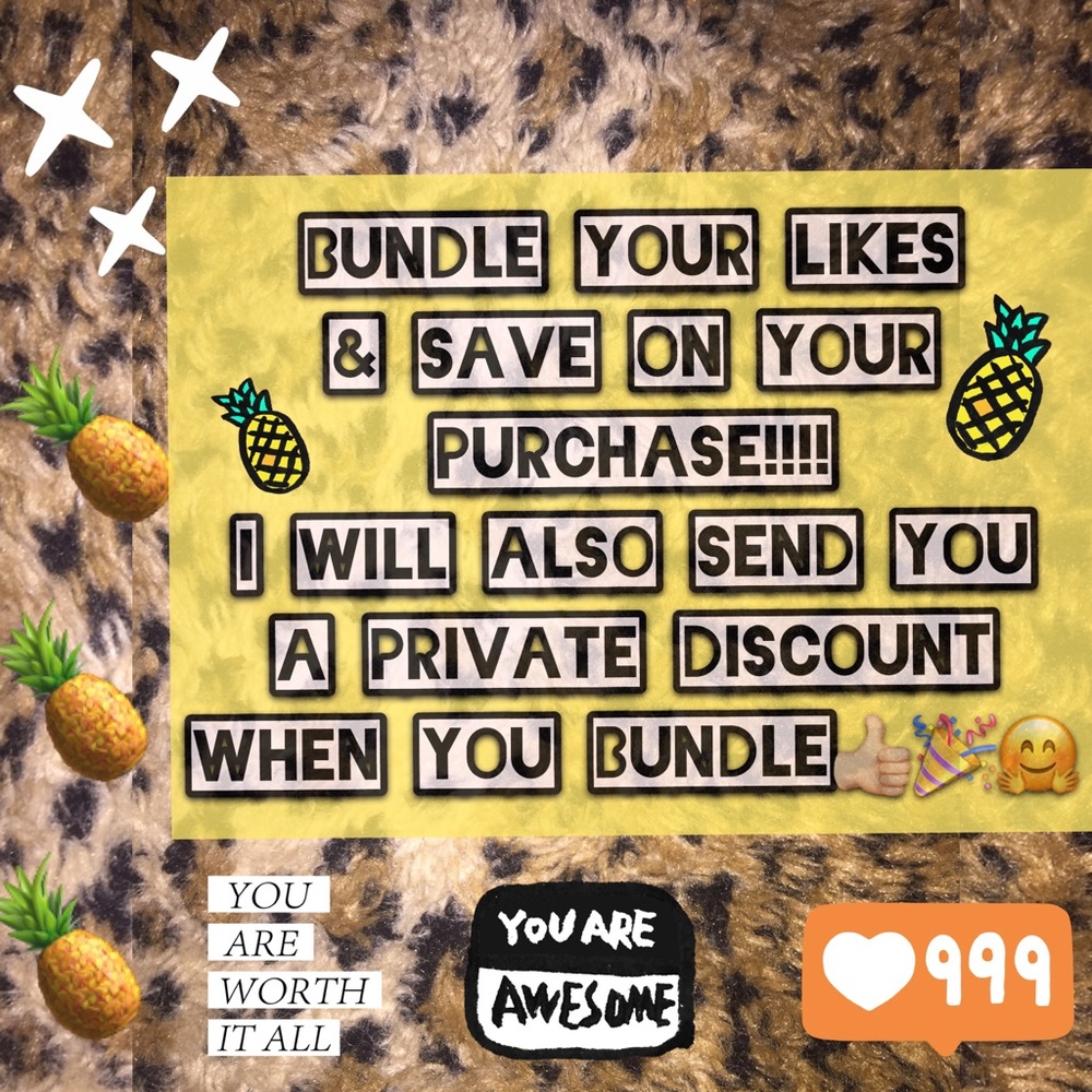 BUNDLE your likes and save $$$ also Private Disc.