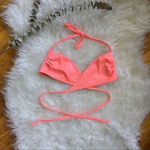 American Apparel Tie Around Neon Swim Top