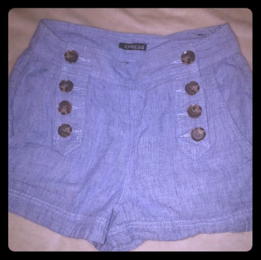 Express High Waist Linen Shorts