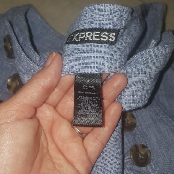 Express High Waist Linen Shorts - Picture 3 of 6