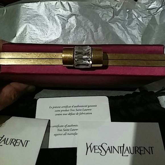 Yves Saint Laurent Handbags - AUTHENTIC - YSL Y Mail Satin Evening Clutch
