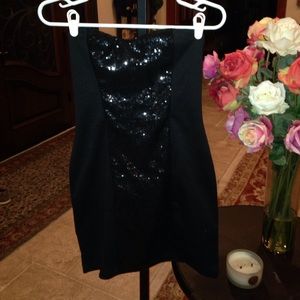 Flirty, Strapless, Sequin Dress