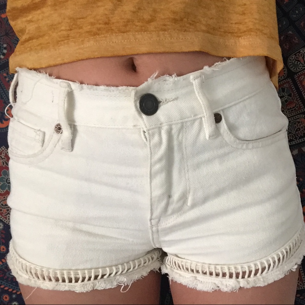 White high waisted shorts