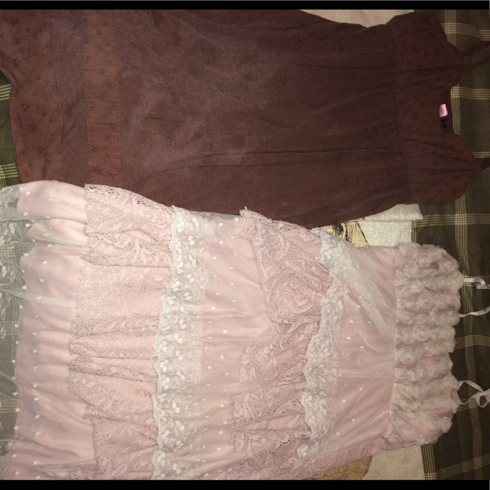 2*DRESSES~PINK-SIZE:SM*BROWN-SIZE:GIRLS XL-FITS:SM
