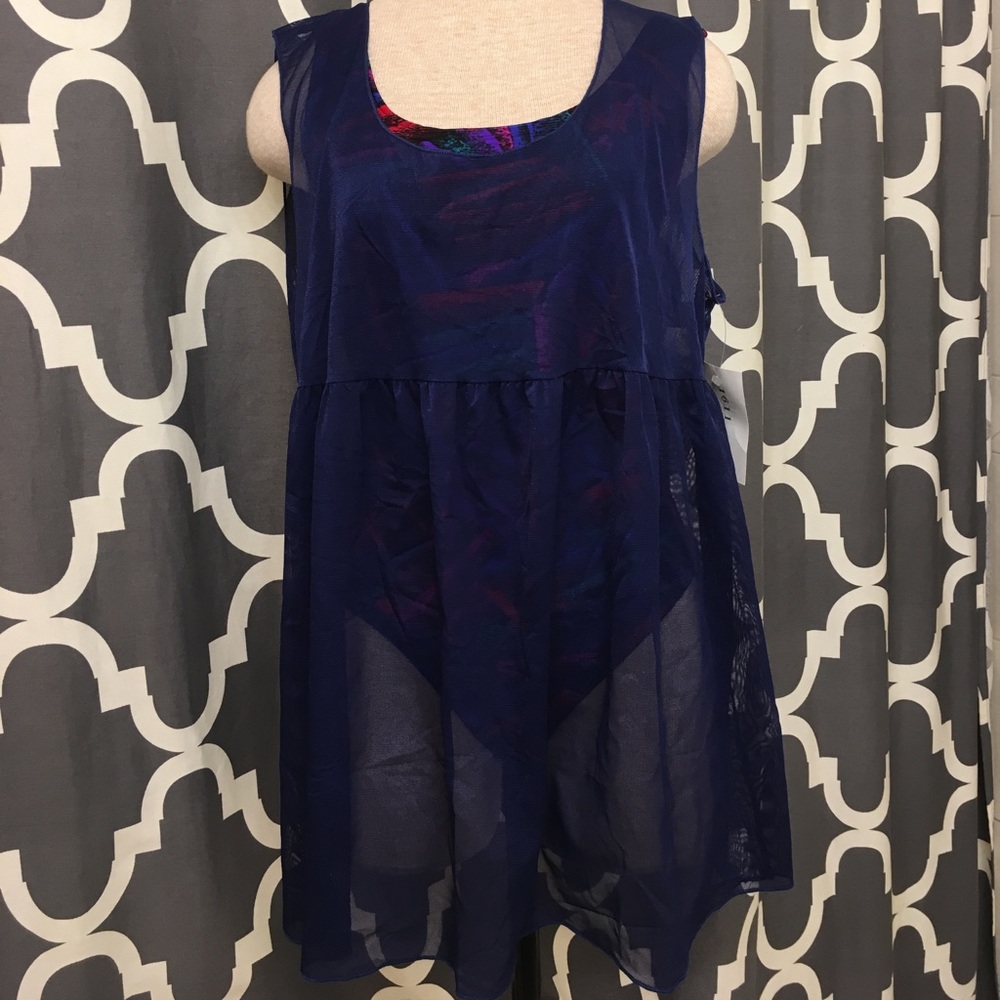 NWT-Navy Maternity swimsuit coverup by Prego