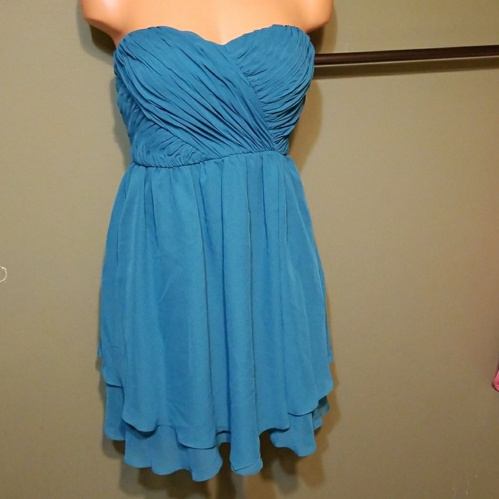 Nwt Strapless Chiffon Cocktail Dress