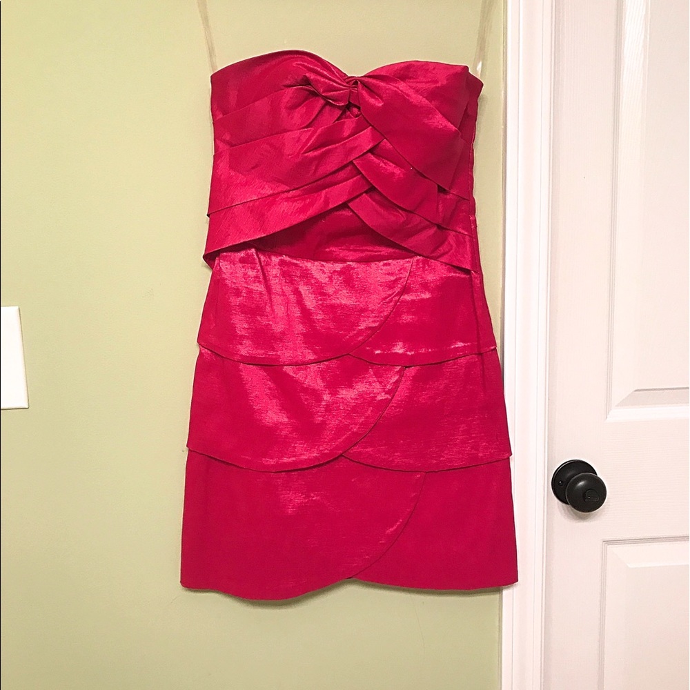 Short Fuchsia Strapless Pink Dress