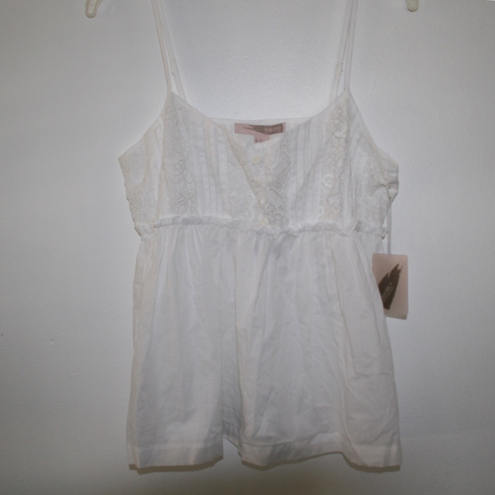 Forever 21 White Lace Babydoll Top