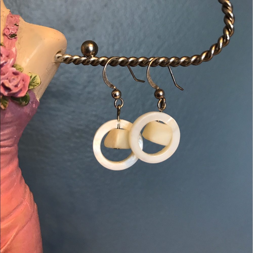 Mother of Pearl Circular Earrings