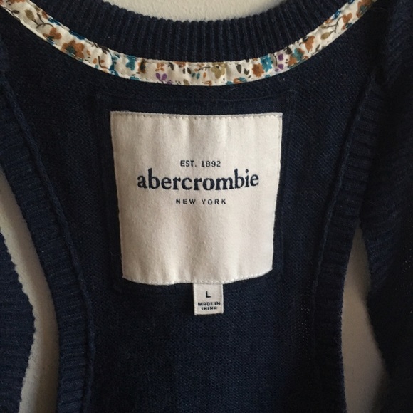 NEW Abercrombie Cardigan Navy Knit Vest - Picture 3 of 5