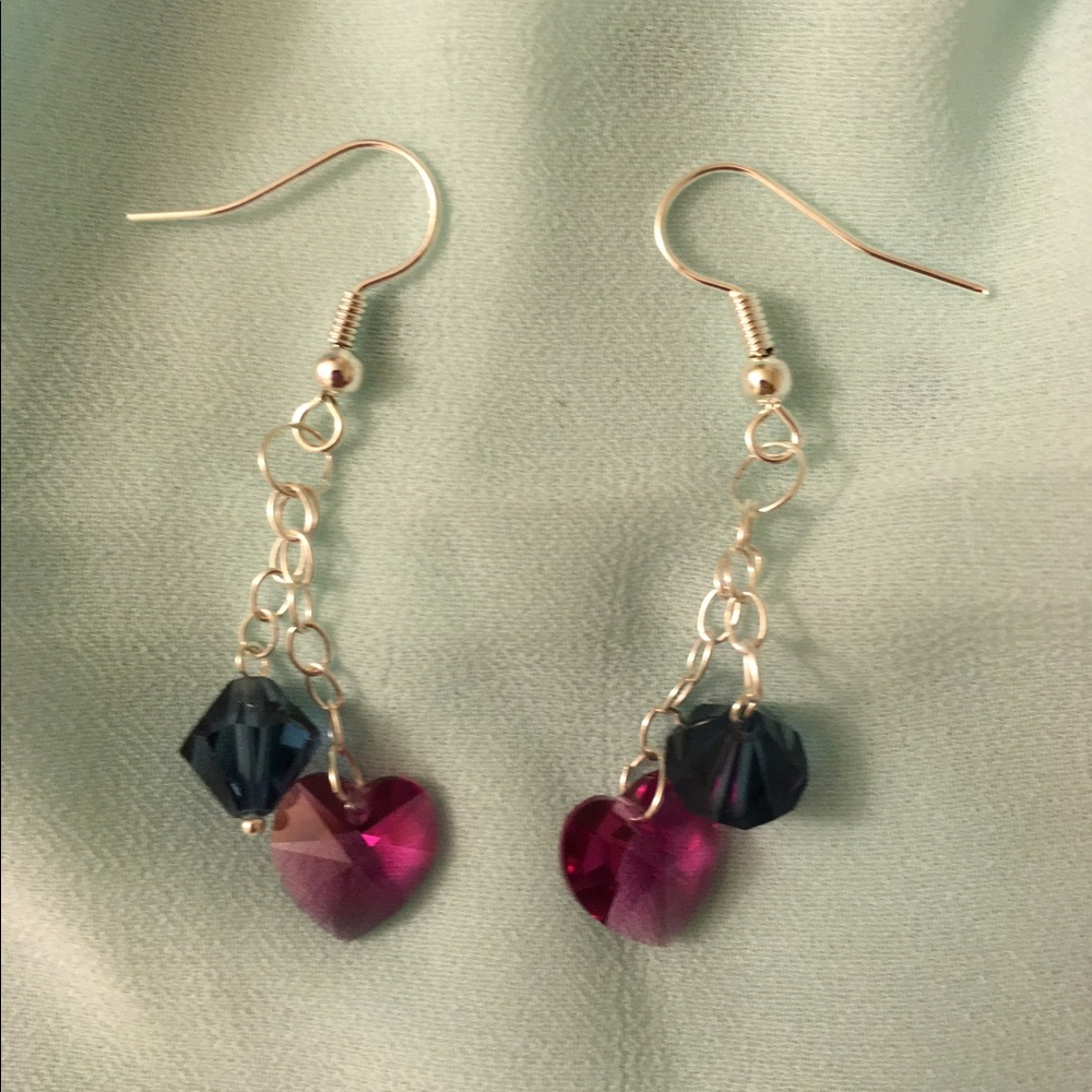 Sterling Silver Swarovski Crystal Earrings. New.