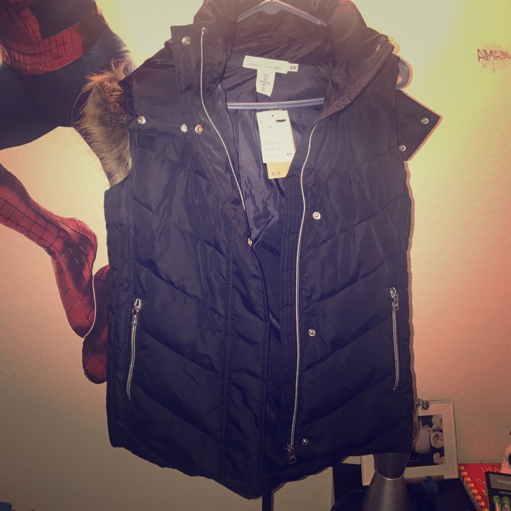 H&m fur hooded vest