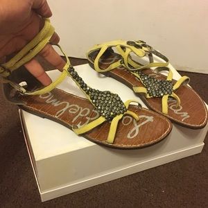 Yellow beaded Sam Edelman sandals