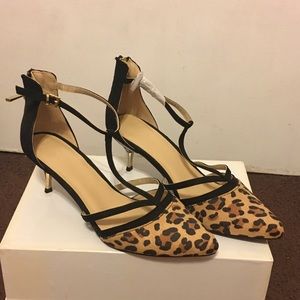 Kitten heel animal print heels