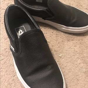 Vans classic slip ons leather