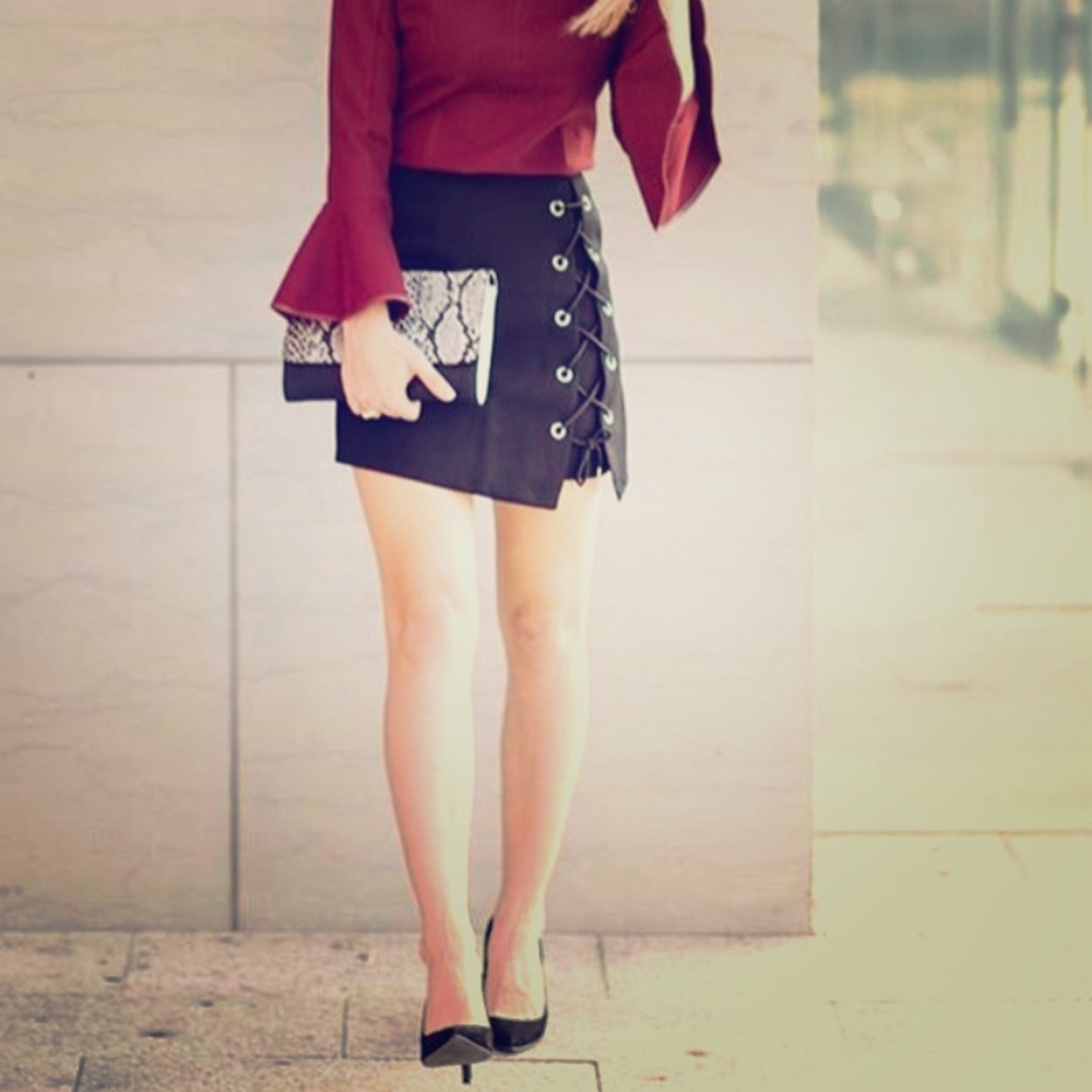 New with Tags! Black skirt with detail