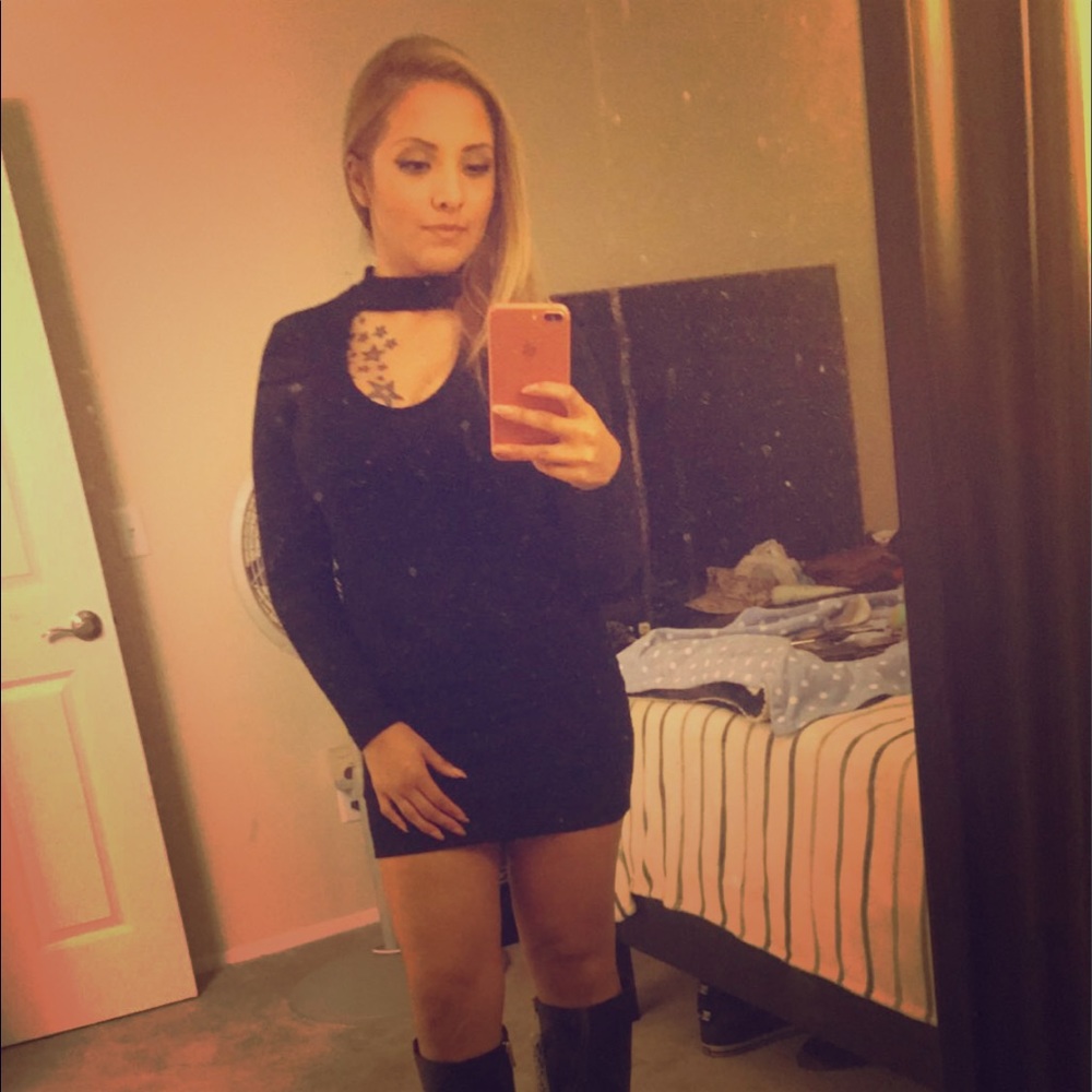 Black mini dress