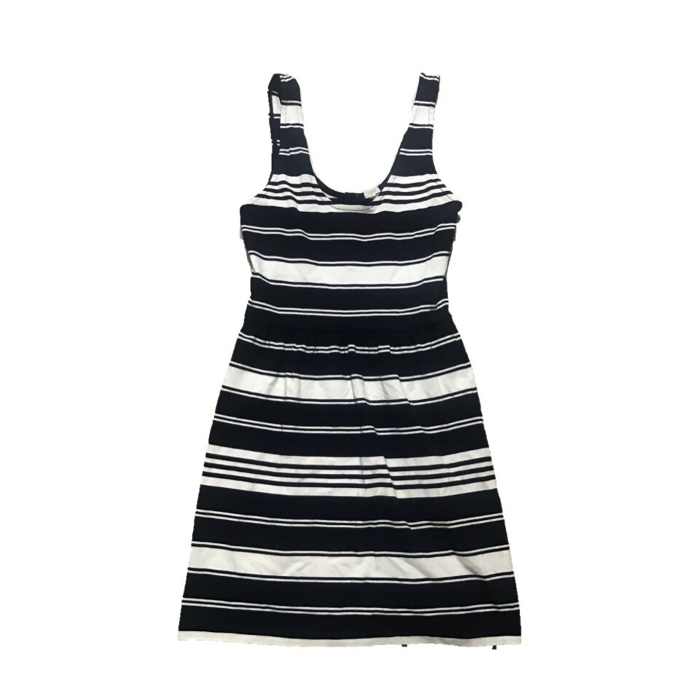 J. Crew Factory XS Navy Blue/White Striped Dress
