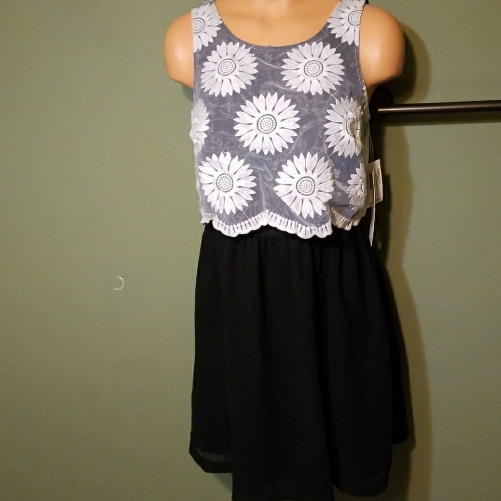 NWT Sleeveless Embroidred Organza Cocktail  dress