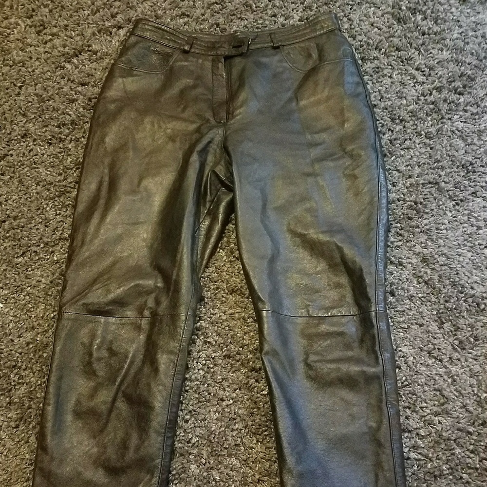 Black leather pants.