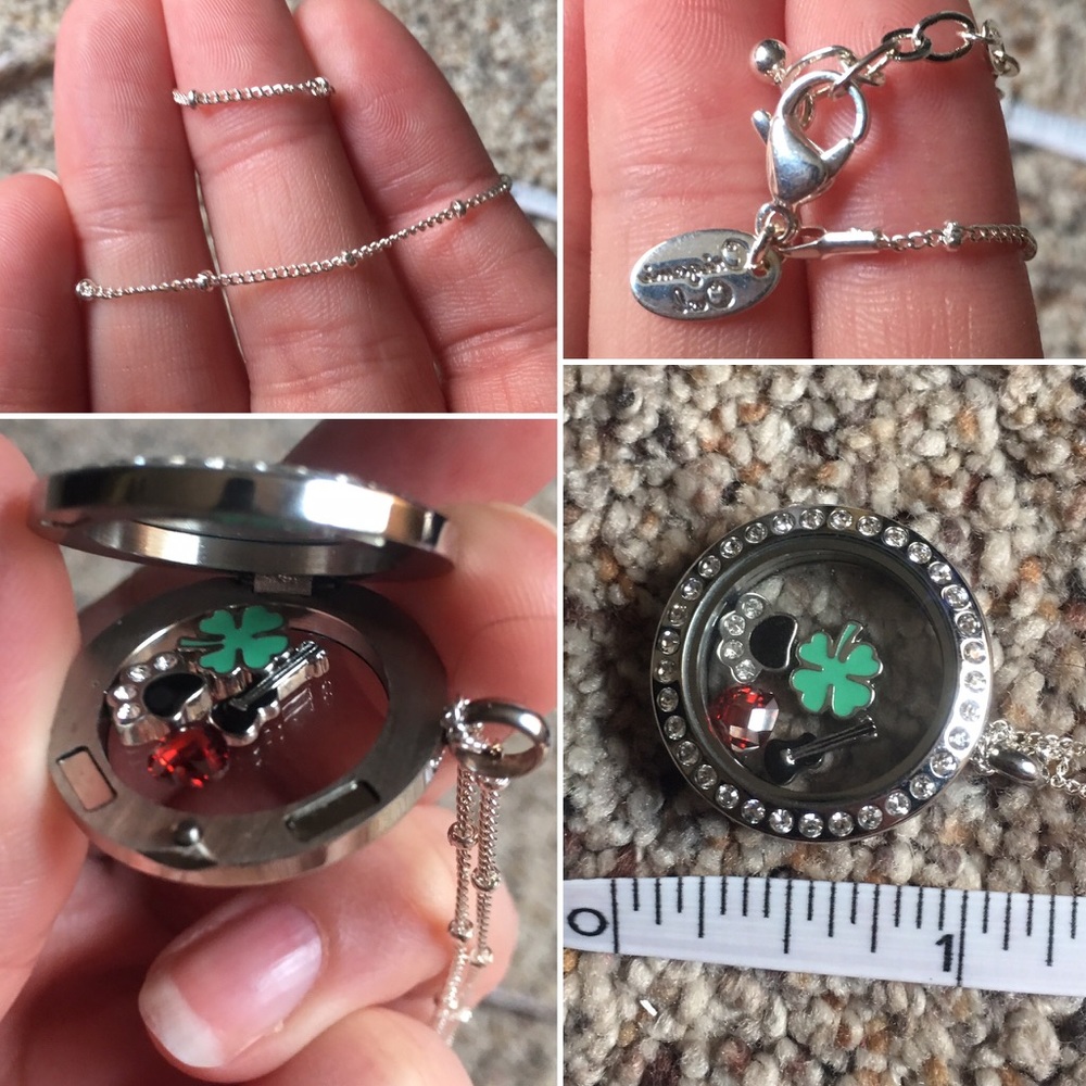 Origami Owl lot of 4 charms guitar paw clover NWOT