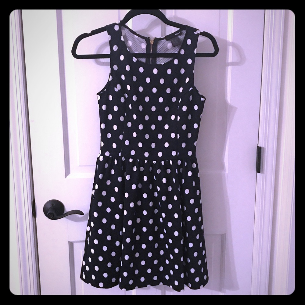 Navy Blue Polka Dot Dress