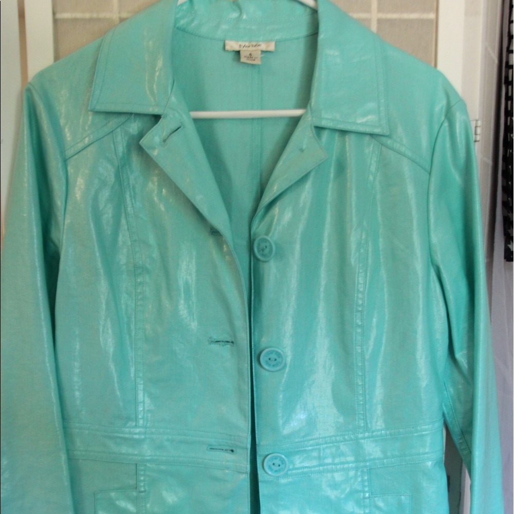 Aqua trench coat