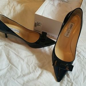 Jimmy Choo patent leather shoes.