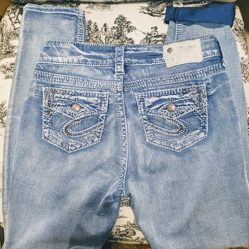 Silver light wash Suki Flap Pocket 26 x 31