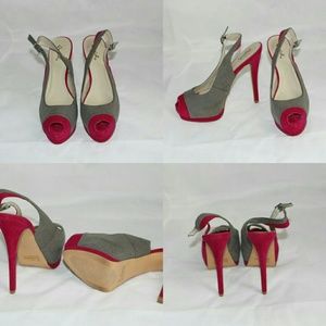 Faux Suede Qupid Peep Toe Pumps
