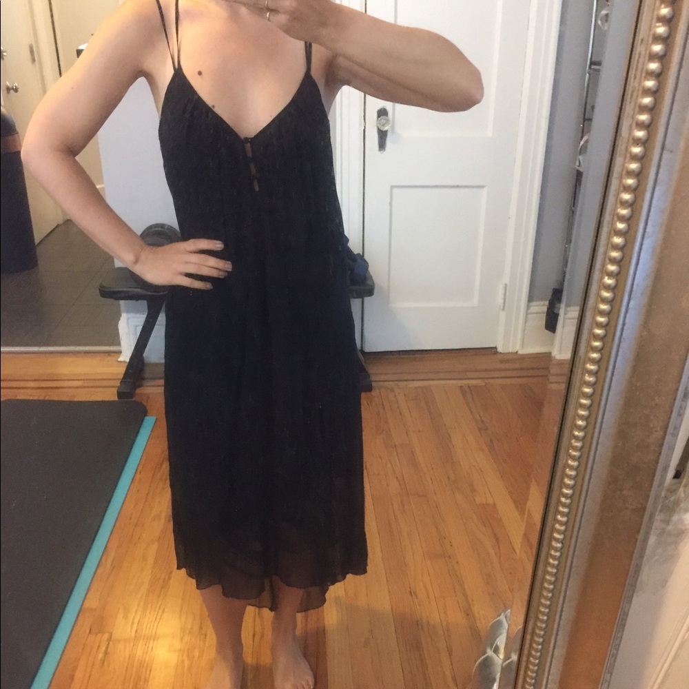 Twelfth Street by Cynthia Vincent Black Silk Dress