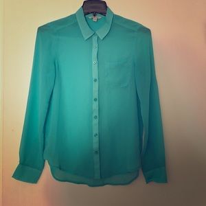 American Eagle Teal Long Sleeved Blouse
