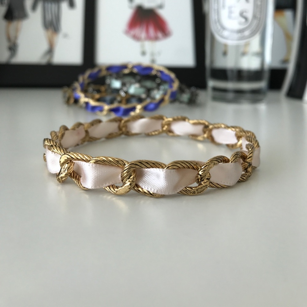 Rachel Leigh Pale Pink and Gold Bangle Bracelet