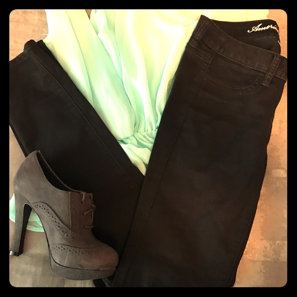 Black American eagle jeggings size 0