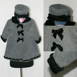 Baby Girl Peacoat and Matching Hat
