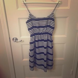 J.Crew blue and white stripped dress