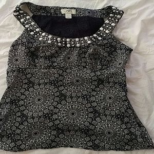 Loft Navy Print Top