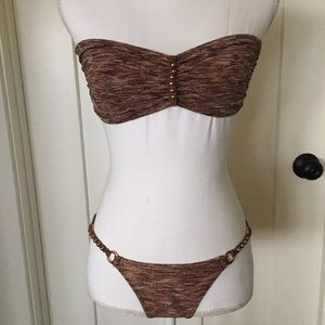 Ale by Alessandra Brown & Gold Beaded Bikini