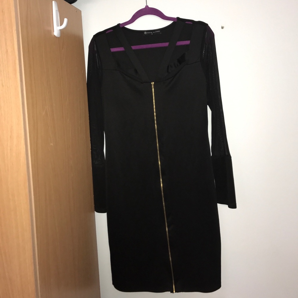 Fashion to figure mesh sleeve dress