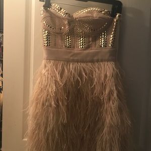 Bebe studded bustier feather dress
