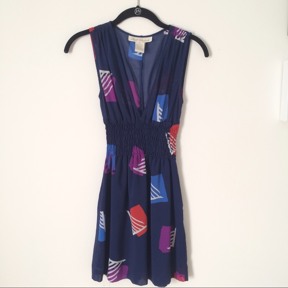 BB Dakota Sexy V Neck Blue Dress XS