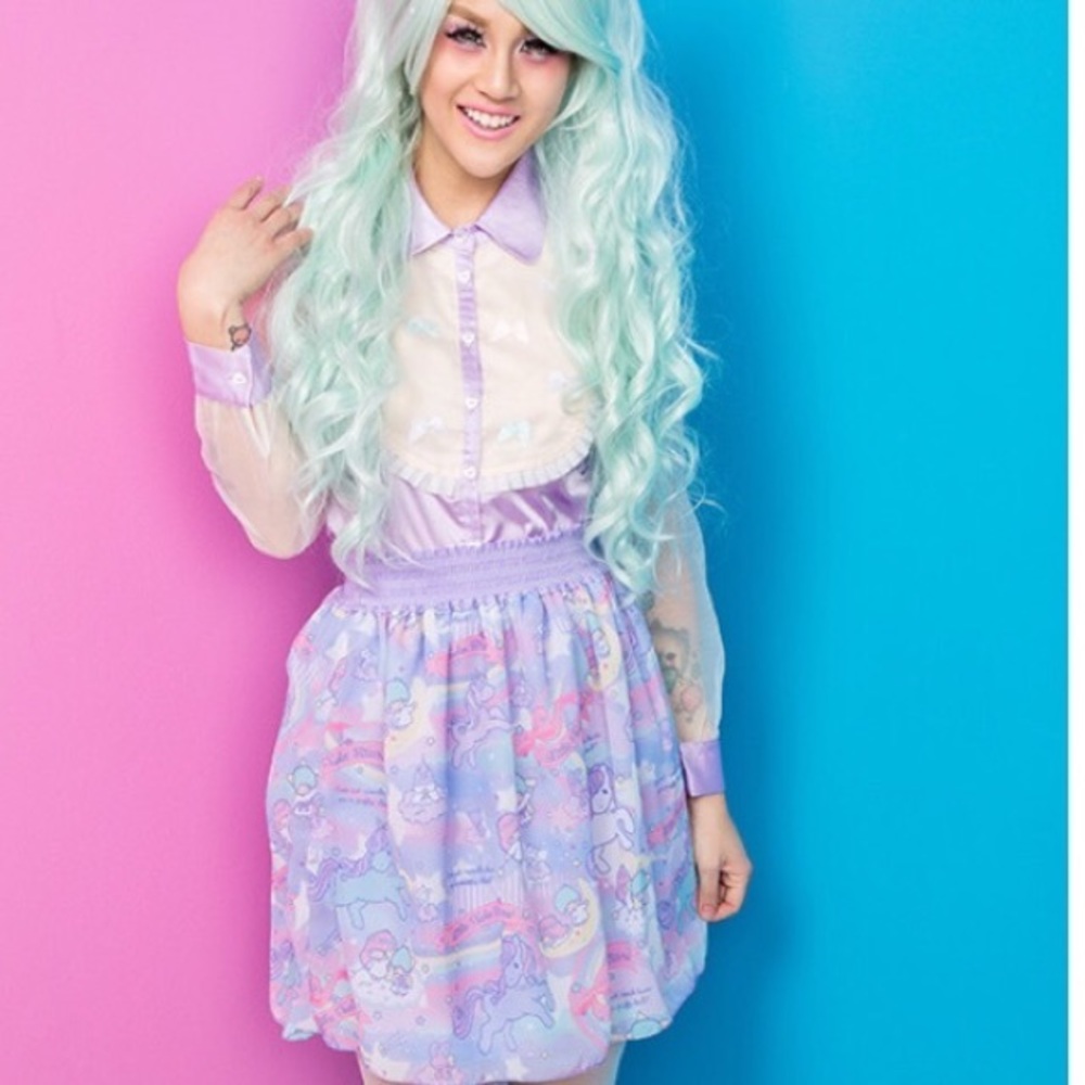 🦄💜Sanrio Little Twin Star chiffon skirt!🌟✨💫💞