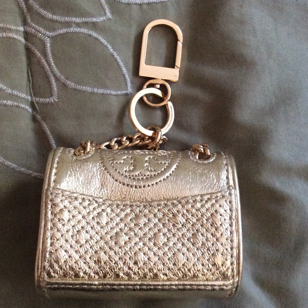 Tory Burch authentic metallic gold purse charm