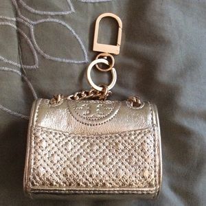Tory Burch authentic metallic gold purse charm