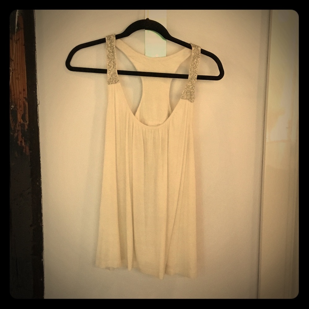 Cream tank with a bit of bling!
