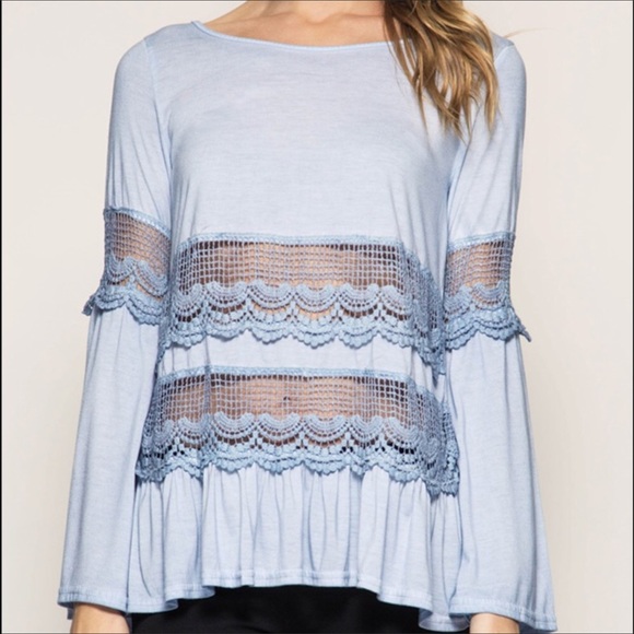 Stone wash top with lace - Picture 6 of 6