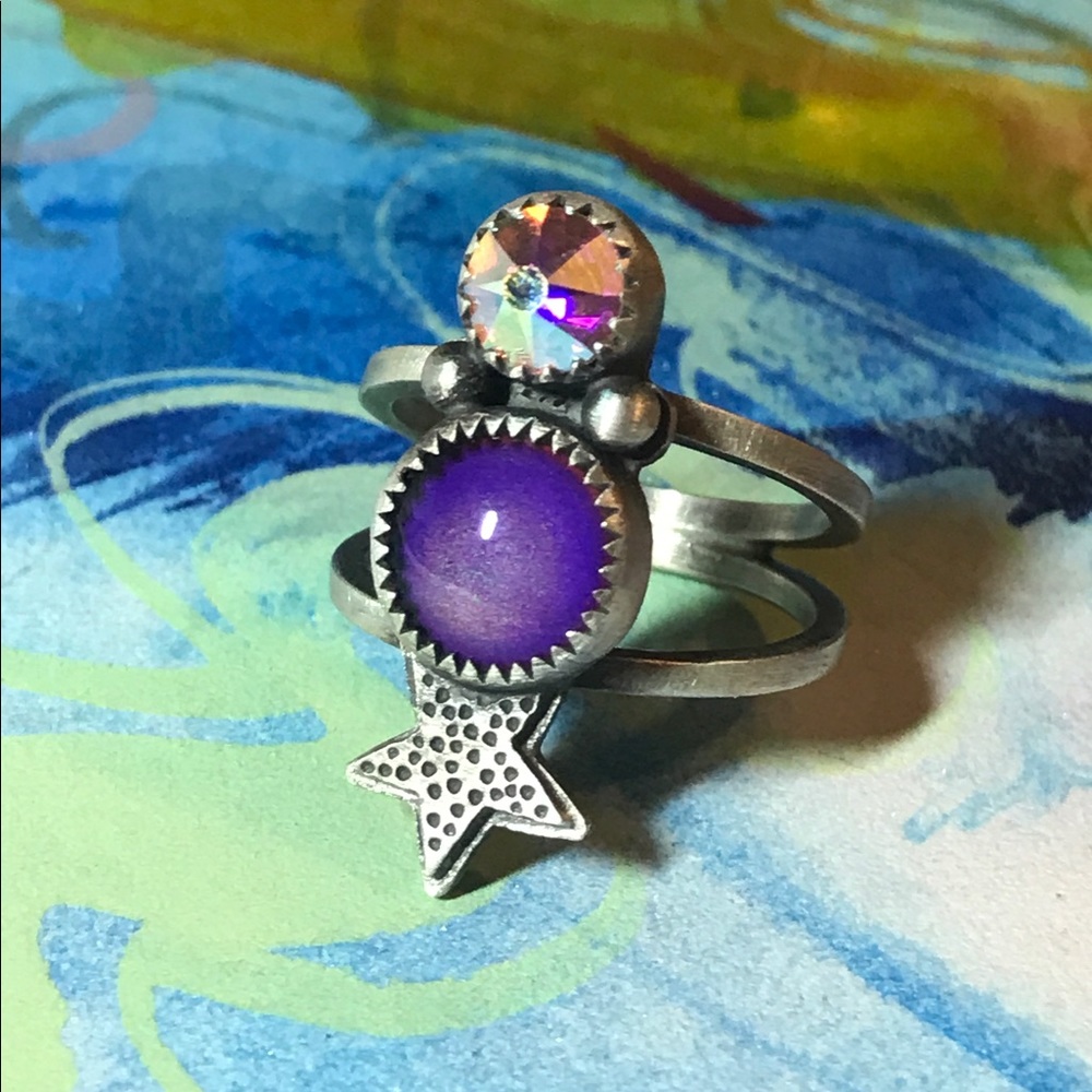 Swarovski Crystal, Mood Stone in Sterling silver - Picture 1 of 5