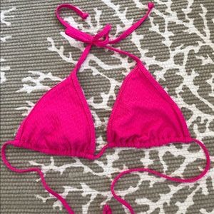 Bright pink bikini top